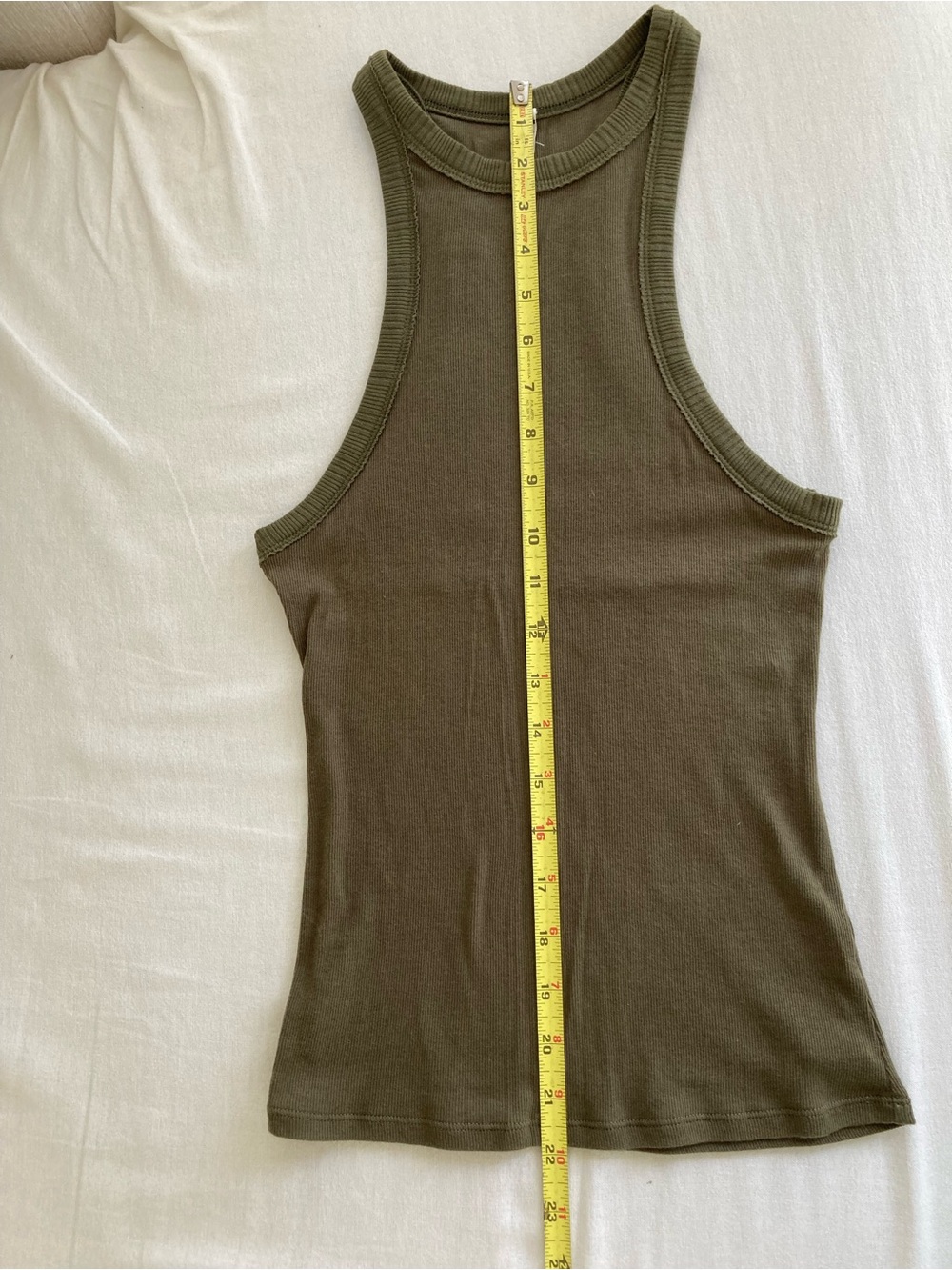 Free people wide eyed high neck tank top small green ribbed racerback - Picture 11 of 12